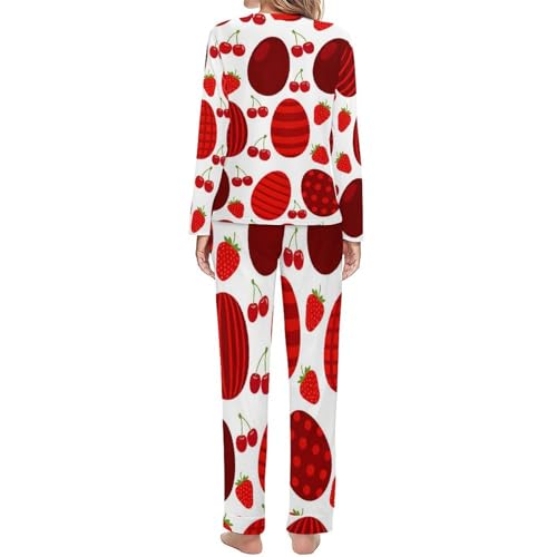 Image of Womens Pajamas Sets 2 Piece Long Sleeve Lounge Set Loose Pants Pj Sets Loungewear with Pockets
