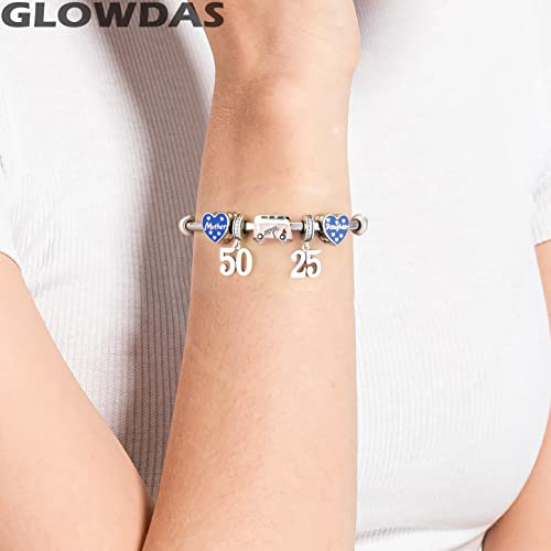 50 Birthday Dangle Charms Fits Pandora Mothers Day Bracelet, 925 Sterling Silver 50Th Anniversary Pendant Beads With Birthstone Cz, Number 50 Years Bday Gift For Grandma/Father/Mom #TOP4