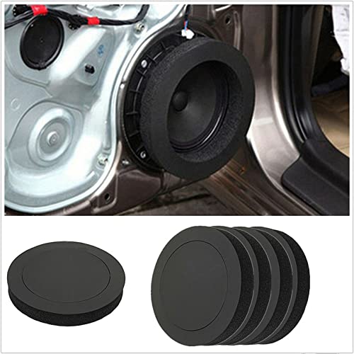 BAQI 4pcs Universal 6.5inch Foam Ring Insulation Ring Soundproof Cotton Pad Car Door Speaker Bass Enhancer System Kit