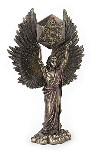 Estatua Ángel Arcángel Metatrón con Cubo Geometría Sagrada miniatura 2