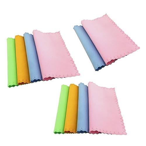 GARVALON 10枚入り マイクロファイバークリーニングクロス 眼鏡拭き スクリーン用 レンズ用 速乾性 柔らかい素材 多用途 15x18cm 色指定不可