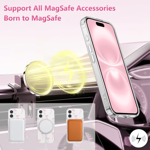 Coque iPhone 16 Plus magnétique antichoc et souple transparente rose - 4