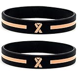 (12-pack) Peach Awareness Ribbon Bracelets - Wholesale Pack of 1 Dozen Unisex Silicone Rubber...