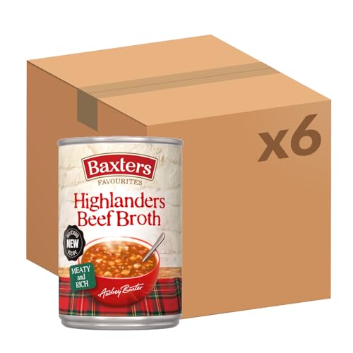 Baxters Favourites Highlanders Beef Broth Ready-to-Eat Tinned Soup 400 g (Pack of 6)