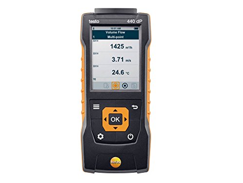 Testo AG 0560 4402 Testo 440 dP - Medidor de temperatura (incluye sensor de presión diferencial), Negro