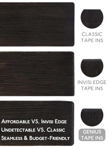 Image of WENNALIFE Genius Tape in Hair Extensions Human Hair, Invisible Tape in