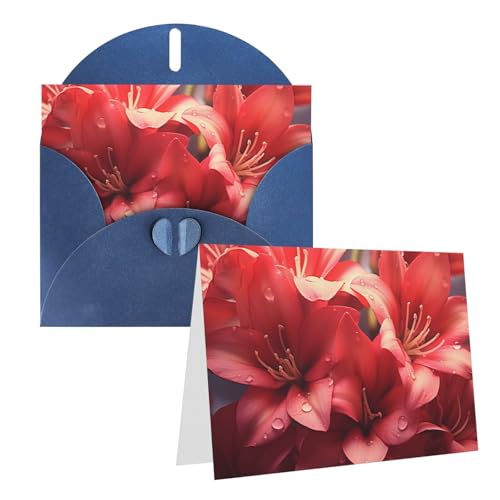 Cartes Thinking of You pétales de fleurs rouges pour célébrer mariages et anniversaires