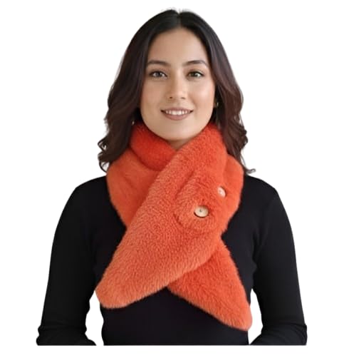 office & you Fuzzy Fur Button Collar Neck Warmer Scarf Winter Fashion Accessory for Women-picture-29