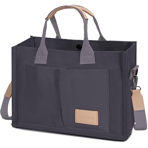 GASSDA Canvas Tote Bag with Pockets Cover