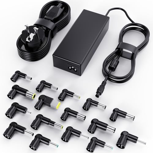 90W Universal Netzteil für HP Lenovo Dell Acer Asus Toshiba Samsung Sony Fujitsu MSI Medion IBM Laptop Ladekabel mit 16 Adapterstecke