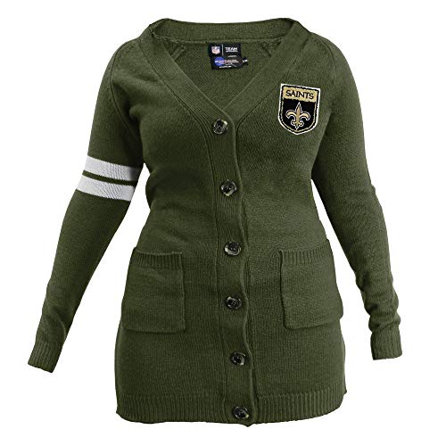Littlearth NFL New Orleans Saints Varsity Cardigan, Large/Extra Large
