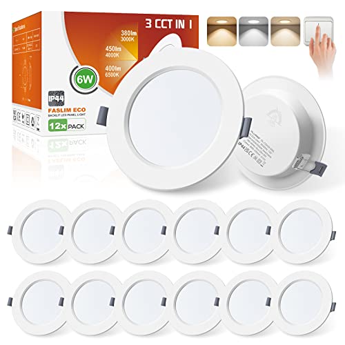 ALUSSO LED Downlights Ceiling 6W Ultra Slim LED Recessed Ceiling Lights IP44 Spotlights Ceiling Lights 3000K Warm 4000K Neutral 6500K Cool Adjustable Ceiling Spots for Bathroom Kitchen, 12 Pack ALUSSO LED Downlights Ceiling 6W Ultra Slim LED Recessed Ceiling Lights IP44 Spotlights Ceiling Lights 3000K Warm 4000K Neutral 6500K Cool Adjustable Ceiling Spots for Bathroom Kitchen, 12 Pack