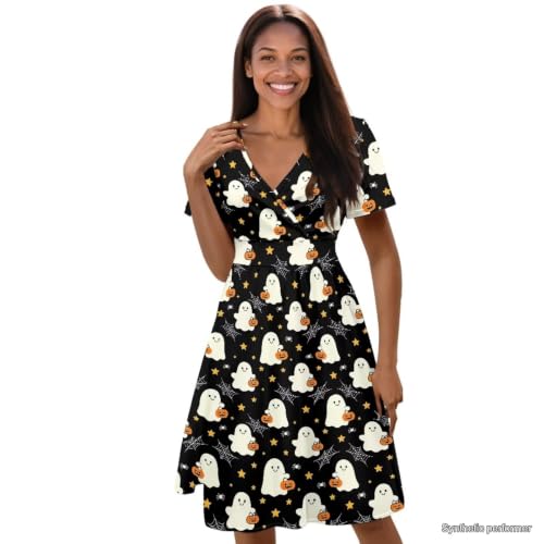 Image of Women's Summer Dresses Short Sleeve Formal Dresses with Pockets | Lightweight polyester fabric delivers cool airflow during hot summer outdoor activities