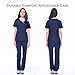 Dagacci Medical Uniform® Scrubs for Women Set – Natural Stretch Contrast Binding Top and Pants Sets for Women – 9 Pockets (Medium, Navy Blue)