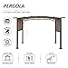 SUNA OUTDOOR Pergola 12 x 9 Ft Patio Gazebo, Outdoor Patio Sun Shelter Canopy Steel Frame Pergola Retractable Canopy Shade for Backyard, Beige