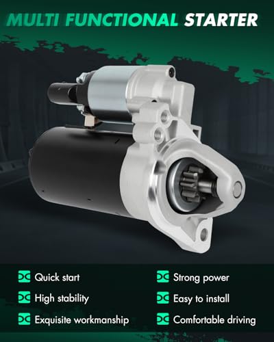 Image of SCITOO Starter Motor fit for Audi for A8 Quattro 6.0L 2008-2009,for Audi for Q7 4.2L 2007-2010,for Audi for S6 5.2L 2007-2011,for Audi for S8 5.2L 2007-2010 Replacement Starter 19004