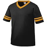 Augusta Sportswear mens Sleeve Stripe Jersey, Black/Gold, XX-Large