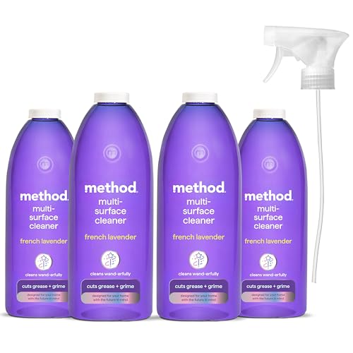 Method All Purpose Cleaner Spray, Cuts Grease and Grime, Surface Cleaner, French Lavender Scent, Pack of 4, 4x 828ml