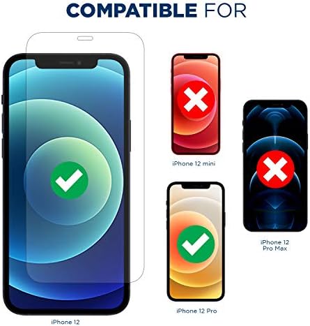 Tech Armor Ballistic Glass Screen Protector for Apple iPhone 12, iPhone 12 Pro