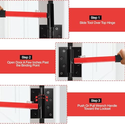 Türscharnier-Einstellwerkzeug-Set aus Kohlenstoffstahl mit 4 Größen (15/18/21/25mm), Standhahnschlüssel, Standhahnmutterschlüssel, für das Einstellen von Türscharnieren