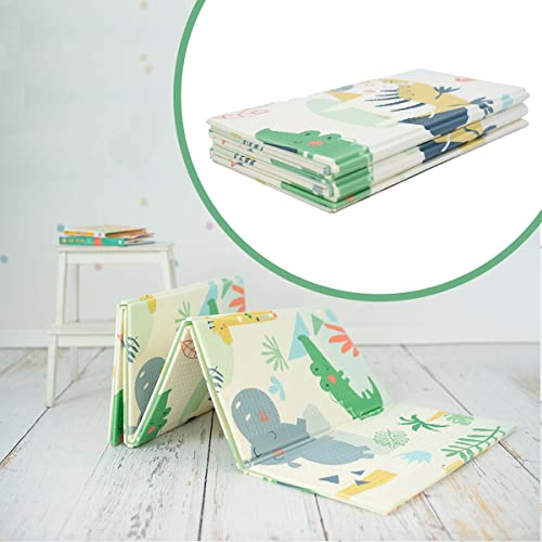 Miniatura 4 de Olmitos - Alfombra De Juego Plegable Para Niños Tappy, Tapete Educativo De Juego Para Bebés, 200x150 Cm, Para Gateo De Espuma Xpe Acolchada Para La Habitación Jungle Road