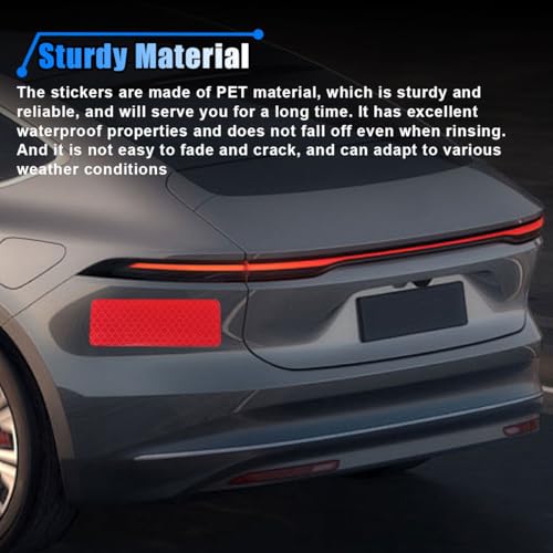 Image of 20PCS Car Safety Reflective Stickers, Waterproof Warning Reflective Tape, Night Visibility Reflective Strips for Trailers, Motorcycles, Bicycles, Cars, Helmets, 3.14 x 1.14 Inch (Red)