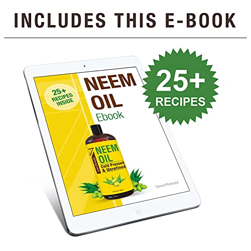 Pure Cold Pressed Neem Oil - Big 32 Fl Oz Bottle - Non-Gmo, Hexane Free, 100% Pure Neem Oil For Plants Spray, Skincare, & Haircare. Treats Dry Skin, Wrinkles, & Promotes Healthy Hair Growth #TOP5
