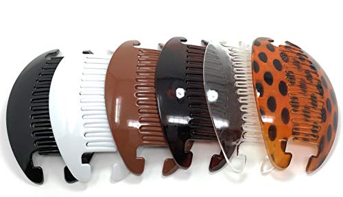 6 set Combs Hair Clip French Side Comb Holder (Multi-Color).