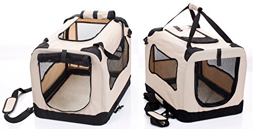 2PET-Folding-Soft-Dog-Crate-for-Indoor-Travel-Training-for-Pets-up-to-15-lbs-Small-20-Inches-Beige Dog Crate for Indoor