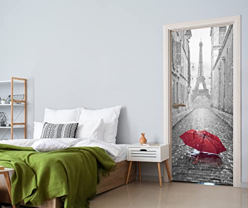 Vancytop 30.3X78.7" 1Pcs/Set Fashion Home Decoration Paris Eiffel Iron Removable Door Mural Decals Easy To Apply #TOP3