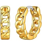 U7 Ohrringe Damen Halb Creolen Ohrringe 18k vergoldet Kreolen Ohrstecker mit 925 Silber Nadel Hyp...