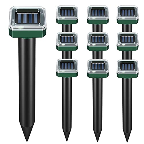 Snake Repellent 10 Pack Mole Repellent Solar Powered Gopher Repellent Waterproof Gopher Killer Mole Remover Mole Trap Mole Killer For Lawn Ultrasonic Rodent Repellent Mole Deterrent Device #TOP21
