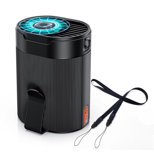Portable Waist Fan, Pro Wearable Neck Fan with 6600RPM Turbo Strong Airflow Hands-Free Belt Fan, 25H Rechargeable Battery Clip Fans Under Shirt for Camping, Hiking, Outdoor Jobsite