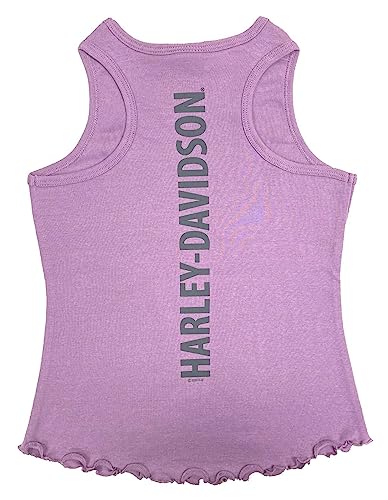 Harley-Davidson Little Girls' Eagle Rib Sleeveless Toddler Tank Top - Lavender2