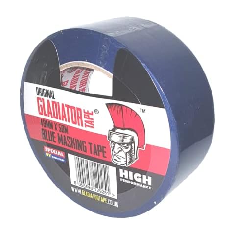 48mm X 50m (1 Pack) Gladiator® BLUE PAINTERS MASKING TAPE CLEAN PEEL MASKING TAPE UV RESISTANT LONG LASTING Cover