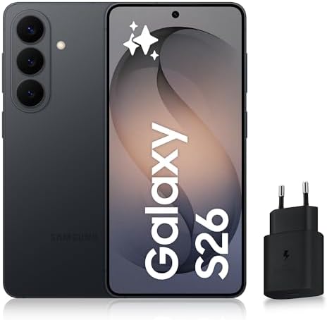 Samsung Galaxy S26, Smartphone Android 5G avec Galaxy AI, 512 Go, Chargeur Secteur Rapide 25W Inclus, Smartphone déverrouillé, Noir, Version FR
