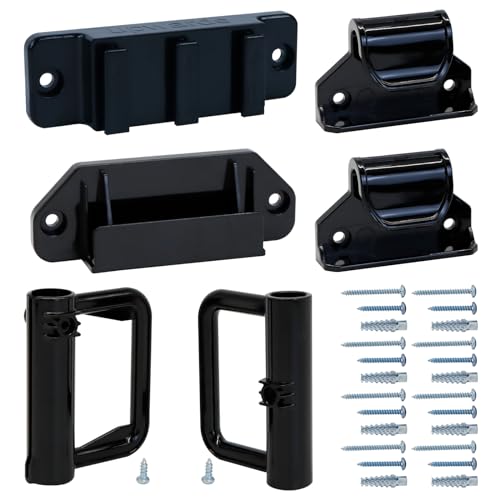 Image of KISKIZ Retractable Baby Gate Replacement Parts (Black) Hardware Full Set Wall Mounting Accessories with Brackets Anchors and Screws