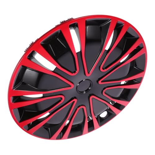 GALPADA 16 tapacubos de Coche Tapacubo de diseño Exquisito Negro Universal Tapas centrales de Rueda automotor Volante Coches Llantas para Coche tapacubos para Coche Mejorar páginas Rojo