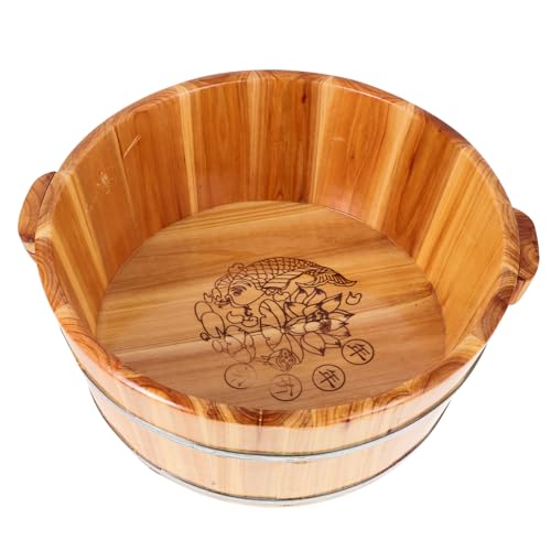 Cubeta de madera para baño de pies portátil y ligera miniatura 5