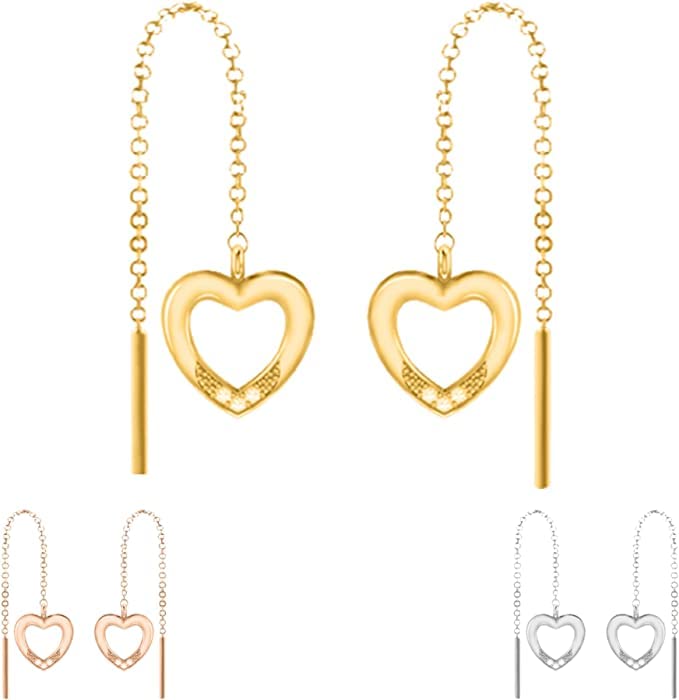 Boucles d'oreilles cœur VS1 en argent pour éviter les allergies