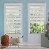 Bliwans Cordless Zebra Blinds,34" W X 72" H,White-Zebra Blinds,45" W X 64" H,White
