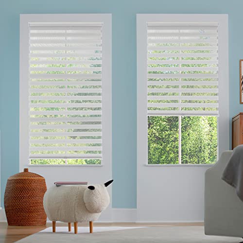 Bliwans Cordless Zebra Blinds,34" W X 72" H,White-Zebra Blinds,45" W X 64" H,White #TOP25