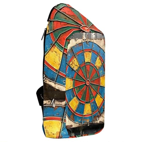 Mochila de hombro ligera 16x36.5cm para hombre y mujer, bolsa cruzada multicolor 4