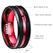 NUNCAD Mens 8mm Black Brushed Finish Tungsten Carbide Wedding Rings for Men Beveled Edge Size 9