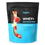 LEGION Whey+ Strawberry Banana Whey Isolate Protein Powder from Grass Fed Cows, Low Carb, Low Calorie, Non-GMO, Lactose Free, Gluten Free, Sugar Free, All Natural (30 Serving Strawberry Banana)