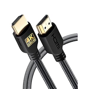 PowerBear 4K HDMI Cable 2M | High Speed, Braided Nylon & Gold Connectors, 4K @ 60Hz, Ultra HD, 2K, 1080P, ARC & CL3…