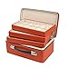 Cajas Caja portátil Grande - Estuche con Soporte de Almacenamiento de exhibición de Tres Capas para Collar, Pendientes, Pulseras, Anillos, cofres Naranjas