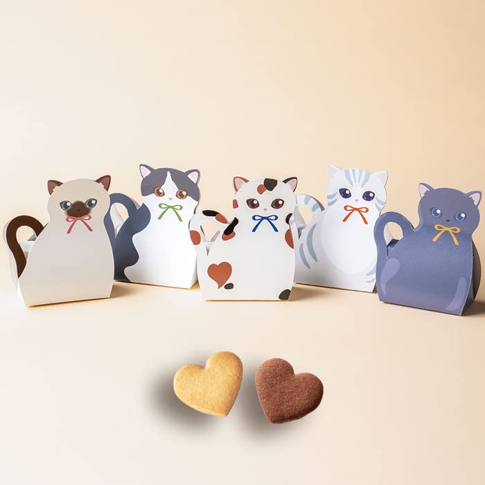 Amazon.co.jp: 猫ちゃん プチギフト 1個 ハート型クッキー2枚入り 猫の