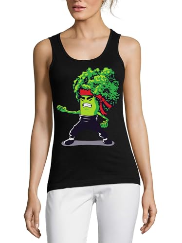 Débardeur Broccoli humour noir en coton bio idéal pour le fitness et yoga