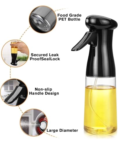 Image of YTM 220ML Oil Sprayer for Cooking, Refillable Olive Oil Spray Bottle, Fine Mist Spray Oil Dispenser for Air Fryer, BBQ, Salad, Roasting & Kitchen Use (Spray Bottle)